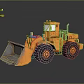 Orange Heavy Duty Loader With Large Bucket Big Tires And Cab