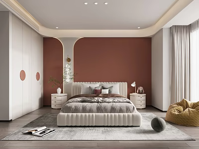Colorful Kids Bedroom Interior With Cozy Bed Playful Decor And Soft Rug 3d model