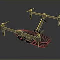 Mechanical Multi Rotor Drone Design With Industrial Body And Rotor Blades