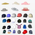 Assorted Hats Including Baseball Caps Sun Hats and Decorative Designs in Various Colors