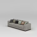 Comfortable Gray Sofa With Multiple Colorful Patterned Pillows In Living Room 3d model
