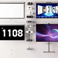 Modern Projection Curtain Projector Projection Curtain 3d model