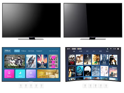 Modern Smart TV Screen With Streaming Entertainment Content And Program Selection 3d model