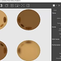 Gold Metallic Round Components With Shiny Surface And Small Ring Accessories