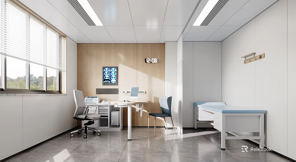 Hospital Outpatient Clinic Interior Design With Medical Furniture And Equipment 3d model 