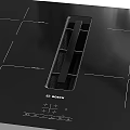 BOSCH Induction Cooktop Kitchen Appliance With Black Surface Multiple Heating Zones And Control Panel