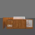 Modern Wooden Display Cabinet With Transparent Glass Cover And Multiple Shelves
