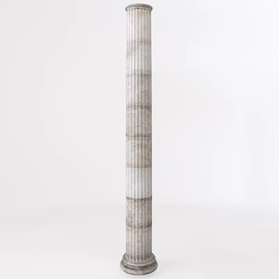 Elegant Classical Fluted Marble Roman Column As Architectural Element For Interior Decor 3d model