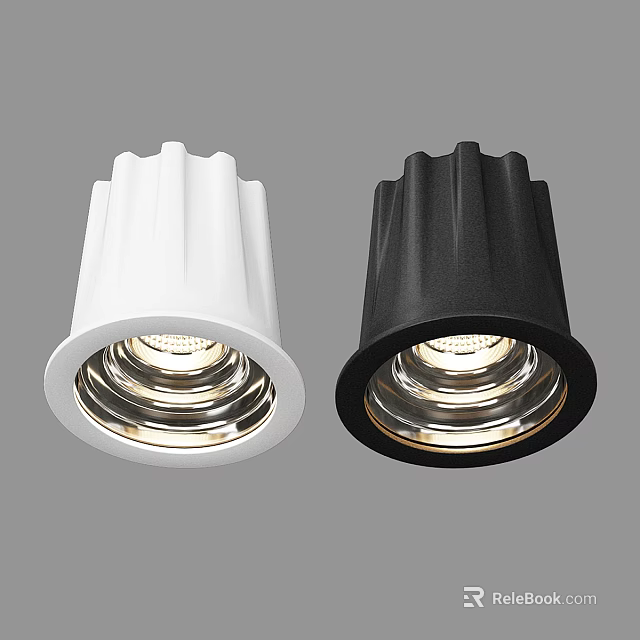 Contemporary Ceiling Downlight Spotlight in White and Black with Bright Lighting 3d model 