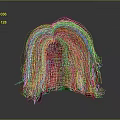 Red Hair Wig With Natural Head Shape And Gray Background Lighting