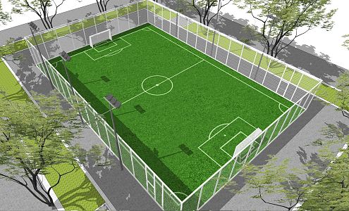 modern football field school sevens football field sports park sports ground 3d model