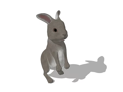 Gray Reptile Standing On White Background With Visible Shadow Details 3d model