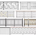 Ornamental Iron Railings Featuring Various Intricate Decorative Patterns And Styles 3d model