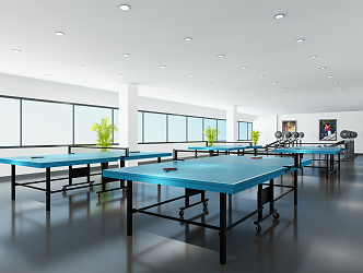 modern table tennis room recreation room leisure room 3d model