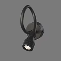 Black Wall Mounted Sconce With Curved Design And Adjustable Illuminated Head 3d model