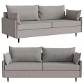 Gray Three Seater Sofa Featuring Comfortable Fabric Cushions Modern Design And Sturdy Frame 3d model