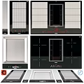 Modern Kitchen Appliances With Black Glass Cooktop And Stainless Steel Panels