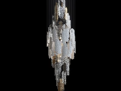 Elegant Modern Crystal Chandelier With Glass Drops And Metal Frame Design 3d model