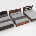 Different Design Wooden Headboard Beds For Multiple People With Various Mattress Colors