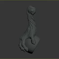 Unique Sculptural Gray Furniture Decorative Piece With Twisted Hand Design