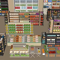 Supermarket Shelf Display Rack Snack Rack Supermarket Island Rack Fruit Display Rack 3d model