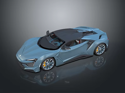 Blue Sports Car With Black Convertible Top Sleek Lines And Modern Alloy Wheels 3d model