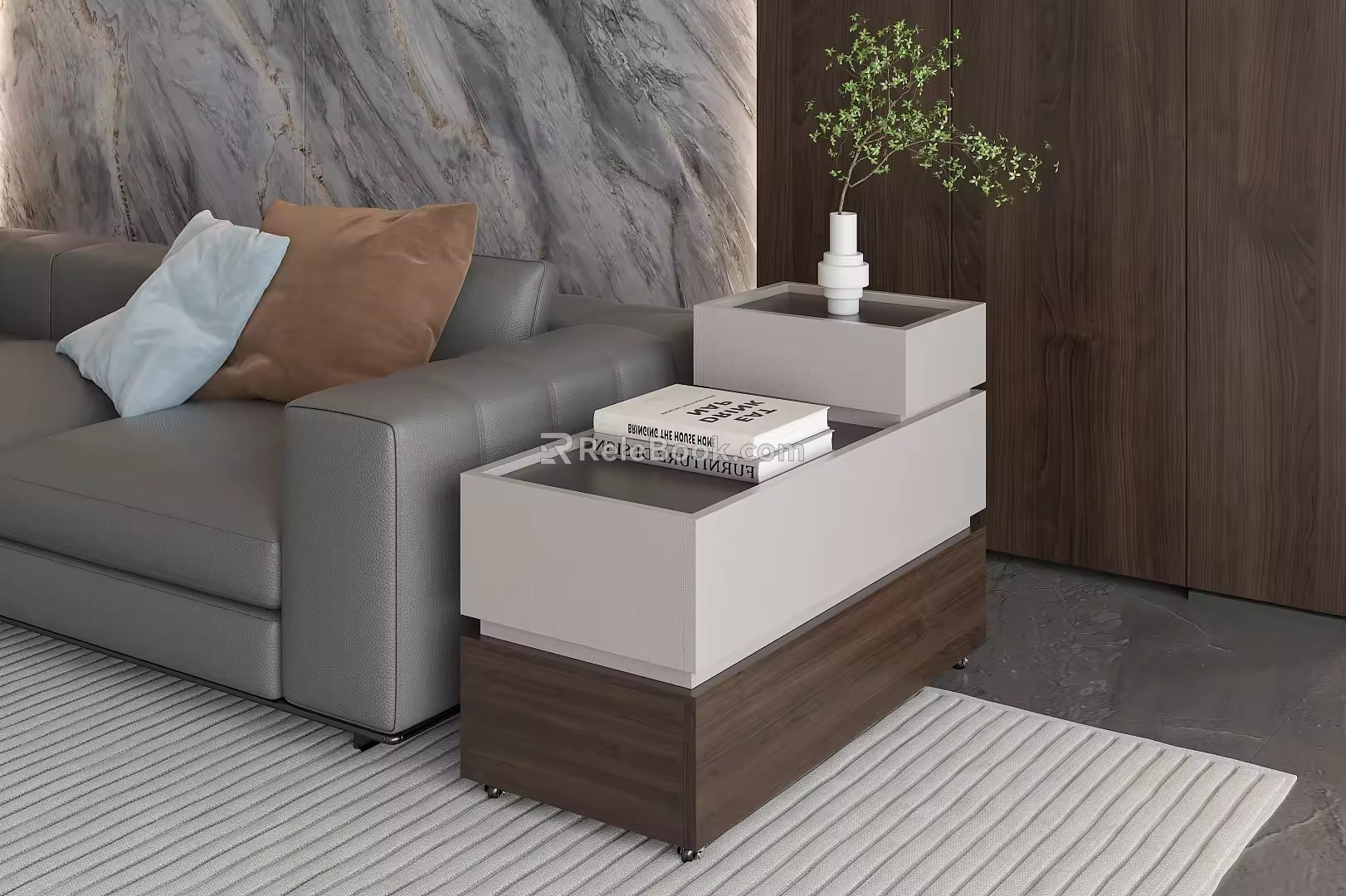 Modern Sofa Side Cabinet Light Luxury High-end Living Room Side Coffee Table Simple Storage Corner Table Multi-combination Italian Side Table 3d model