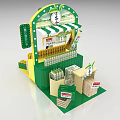 Modern Commercial Equipment for Fresh Fruit Drink Stall with Display Shelves and Coolers