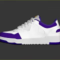 White and Purple Casual Sneakers With Modern Design Rainbow Accent Lace Up Shoes