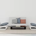 Small apartment sofa combination 3d model
