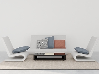 Small apartment sofa combination 3d model