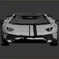 Silver Sports Car With Black Stripes Rear Spoiler And Sleek Exterior Design
