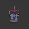 Commercial Oil Pump Jack Equipment With Red And Blue Rotating Arm And Stand