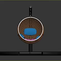 Modern Stool Furniture With Circular Seat Brown Blue Pink Colors And Black Ring Frame