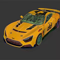 Stunning Yellow Sports Car With Aerodynamic Body And Rear Spoiler Design