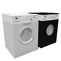 White And Black Washing Machines With Modern Design For Home Use