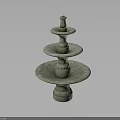 Three Tier Stone Fountain With Classical Design And Circular Base For Outdoor Garden Decoration