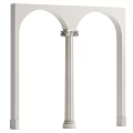 Classical White Column With Ornate Capital And Arched Doorways Design 3d model
