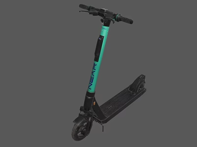 NEON Electric Scooter With Black And Teal Frame Sleek Handlebar And Durable Deck 3d model