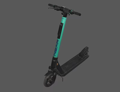 NEON Electric Scooter With Black And Teal Frame Sleek Handlebar And Durable Deck 3d model