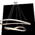 Cream Wind Chandelier Ring Chandelier Art Chandelier Double-layer Chandelier Simple Chandelier 3d model