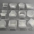 Modern single sofa single chair 3d model