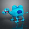 Cute Blue Cartoon Camel Plush Toy With Red Headband And Blue Patch