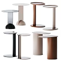 Stylish Modern Side Tables Featuring Multiple Colors And Cylindrical Base Designs 3d model