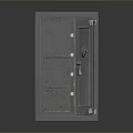 Gray Metal Storage Cabinet With Open Door And Shelves Inside For Home Use