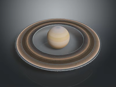 Stunning Cosmic Landscape Of Saturn Featuring Distinctive Rings And Celestial Elements 3d model