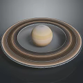 Stunning Cosmic Landscape Of Saturn Featuring Distinctive Rings And Celestial Elements