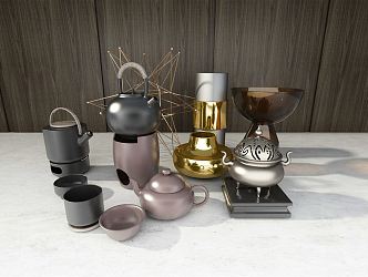 Modern Tea Set Tea Table Ornaments 3d model