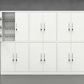 Modern White Storage Cabinet Rack With Multiple Doors And Open Compartment Design For Organizing 3d model