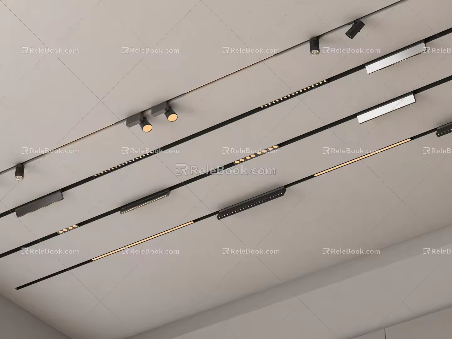 Modern Track Spotlights Embedded Magnetic Lights Linear Lights Steering Spotlights Downlight Bucket Lights Grid Duct Lights 3d model